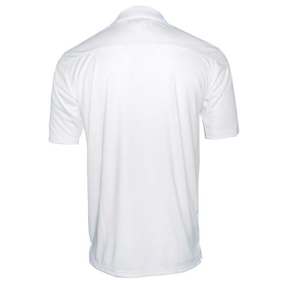 Mens Polo Button Shirt Short Sleeve Dry-Fit Sports Tennis Comfortable Fit White - Picture 2 of 2